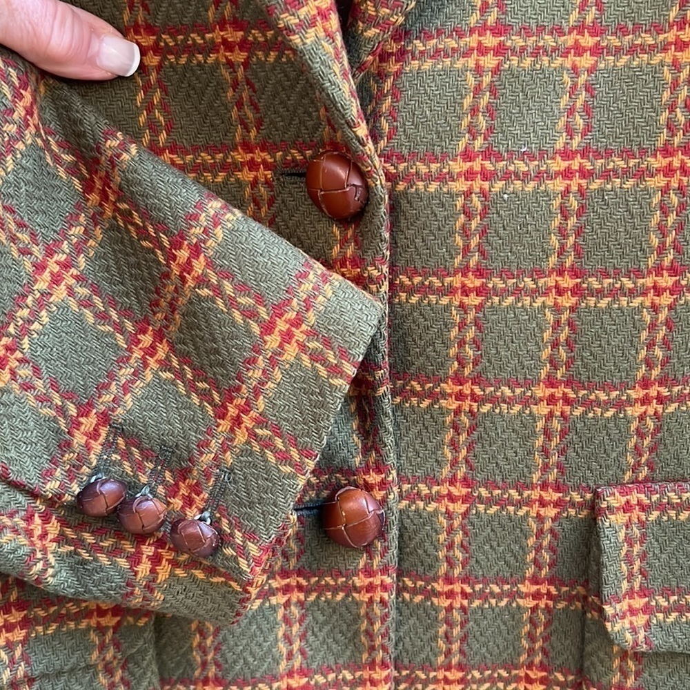 Vintage Les Copains Wool Cashmere Plaid Blazer Jacket - Picture 5 of 11